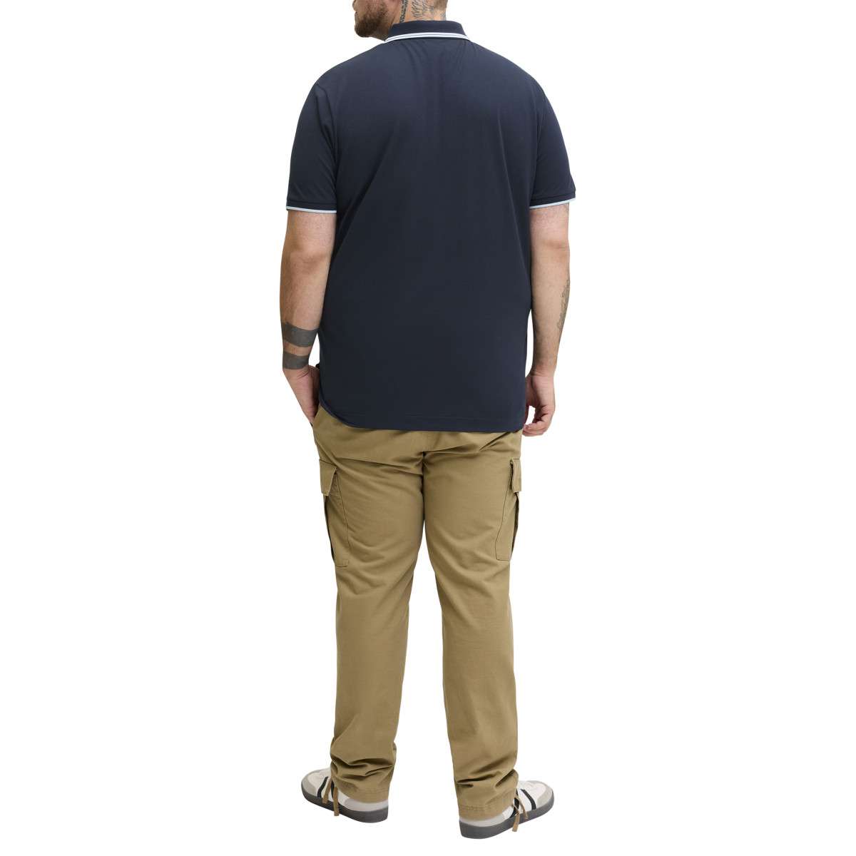Polos Polo droit - 12297139 homme bleu Jack & Jones Plus Polos Polo droit - 12297139 homme bleu Bleu