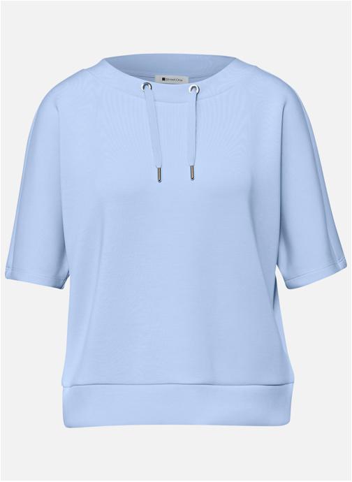 Street One Tee-shirts Pull col bateau droit - 324797 femme bleu