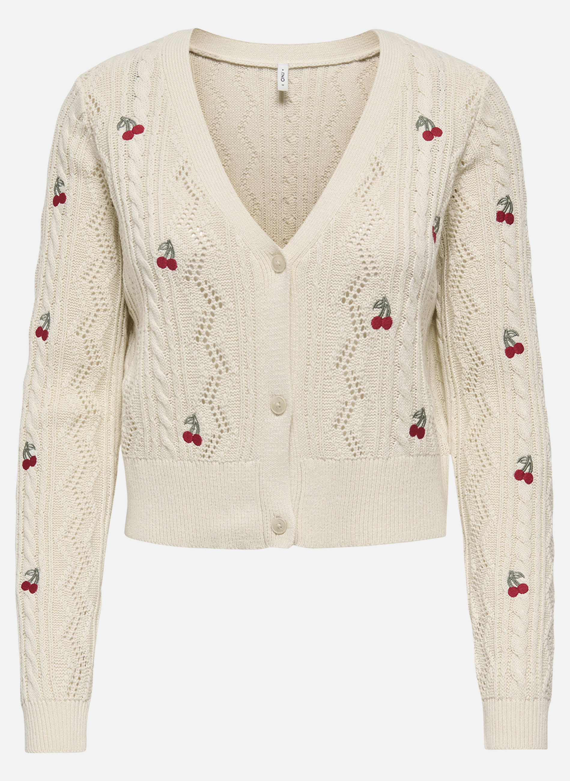 Gilets Gilet coton mélangé à motifs droit - 15363087 femme blanc ONLY Gilets Gilet coton mélangé à motifs droit - 15363087 femme blanc Blanc