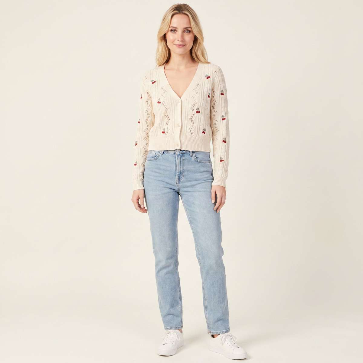 Gilets Gilet coton mélangé à motifs droit - 15363087 femme blanc ONLY Gilets Gilet coton mélangé à motifs droit - 15363087 femme blanc Blanc