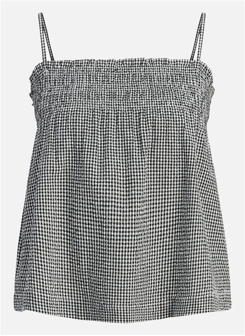 JJXX Tops Top coton biologique à carreaux femme noir