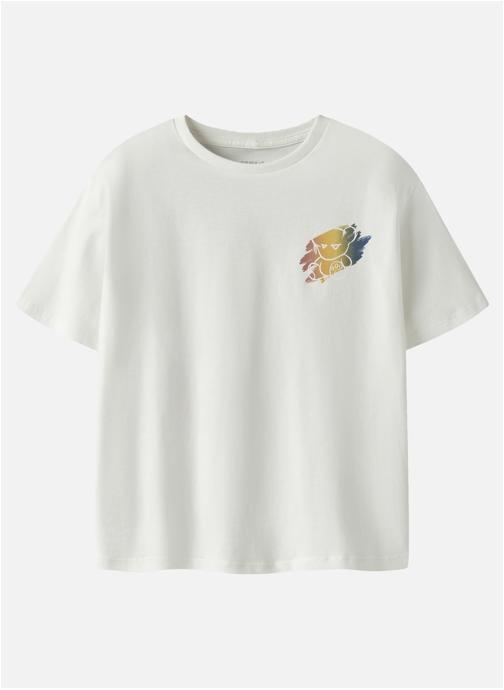 Name it Tee-shirts T-shirt coton biologique col rond droit - 13252573 garçon blanc