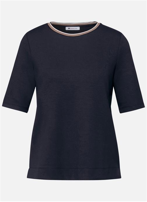 Street One Tee-shirts T-shirt col rond droit - 324621 femme bleu