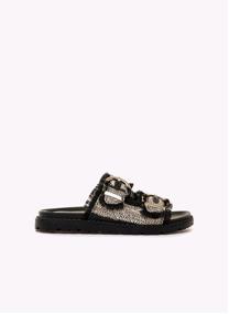 Sandales Sandales plates Femme MARIAMARE 68675 beige femme noir