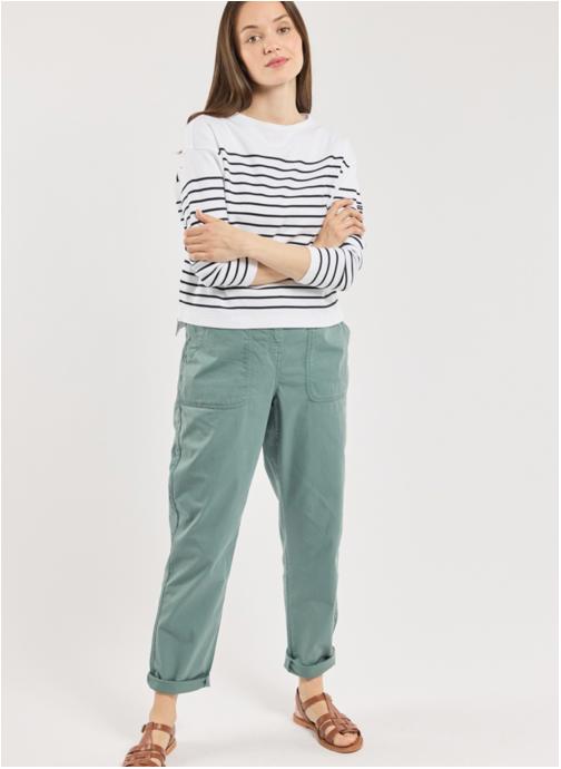 Armor Lux Pantalons droit Chino 74868 silver pine femme vert