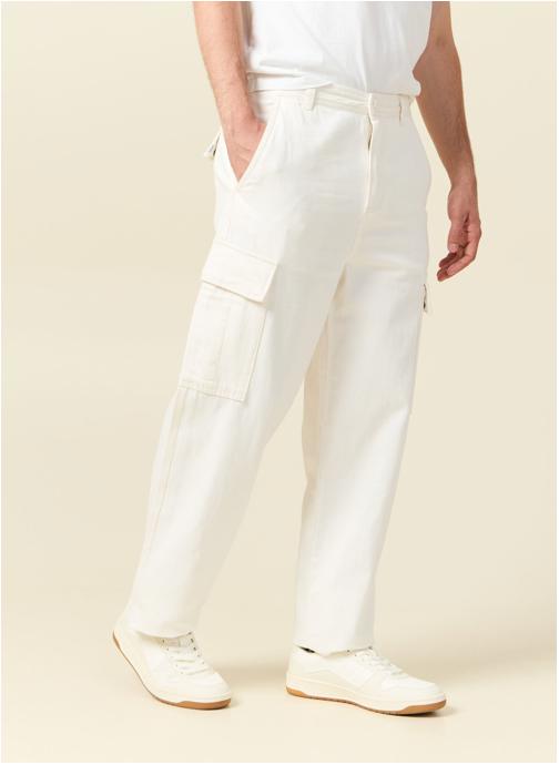 Bonobo Pantalons droits BATTPREPPYH homme blanc