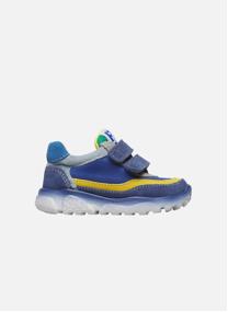 Baskets basses Sneakers AMANTEA 2 VL. Blanc-Bleu clair- garçon rose
