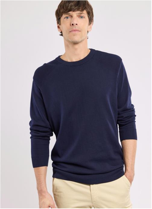 Bérac Pulls Pull R2496 marine deep homme bleu