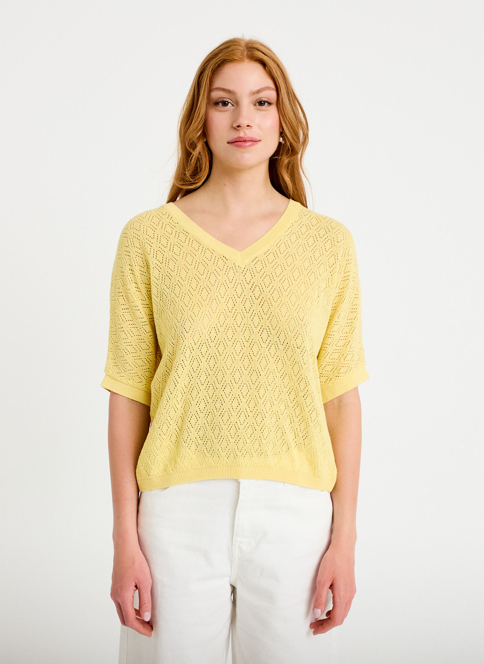 Pulls NEWLUXAJOUV femme jaune Cache Cache Pulls NEWLUXAJOUV femme jaune Jaune