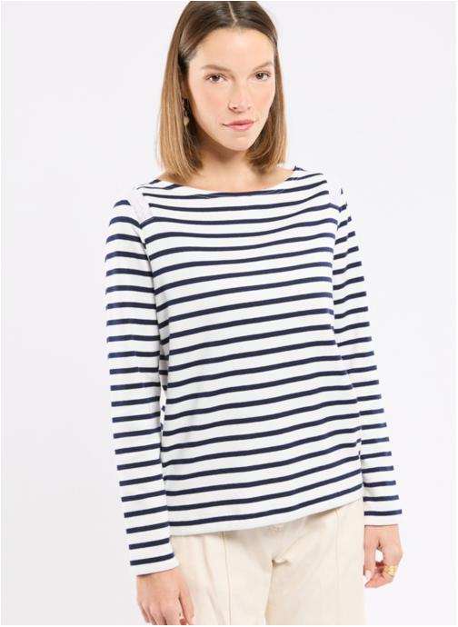 Terre & Mer Tee-shirts Marinière T8153 milk/seal femme bleu