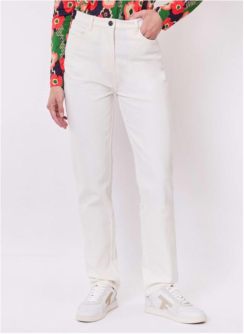 La Fiancée Pantalons droit Jean droit denim coton bio RECK femme beige