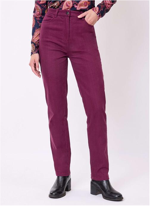 La Fiancée Pantalons droit Jean droit denim coton bio RECK femme violet