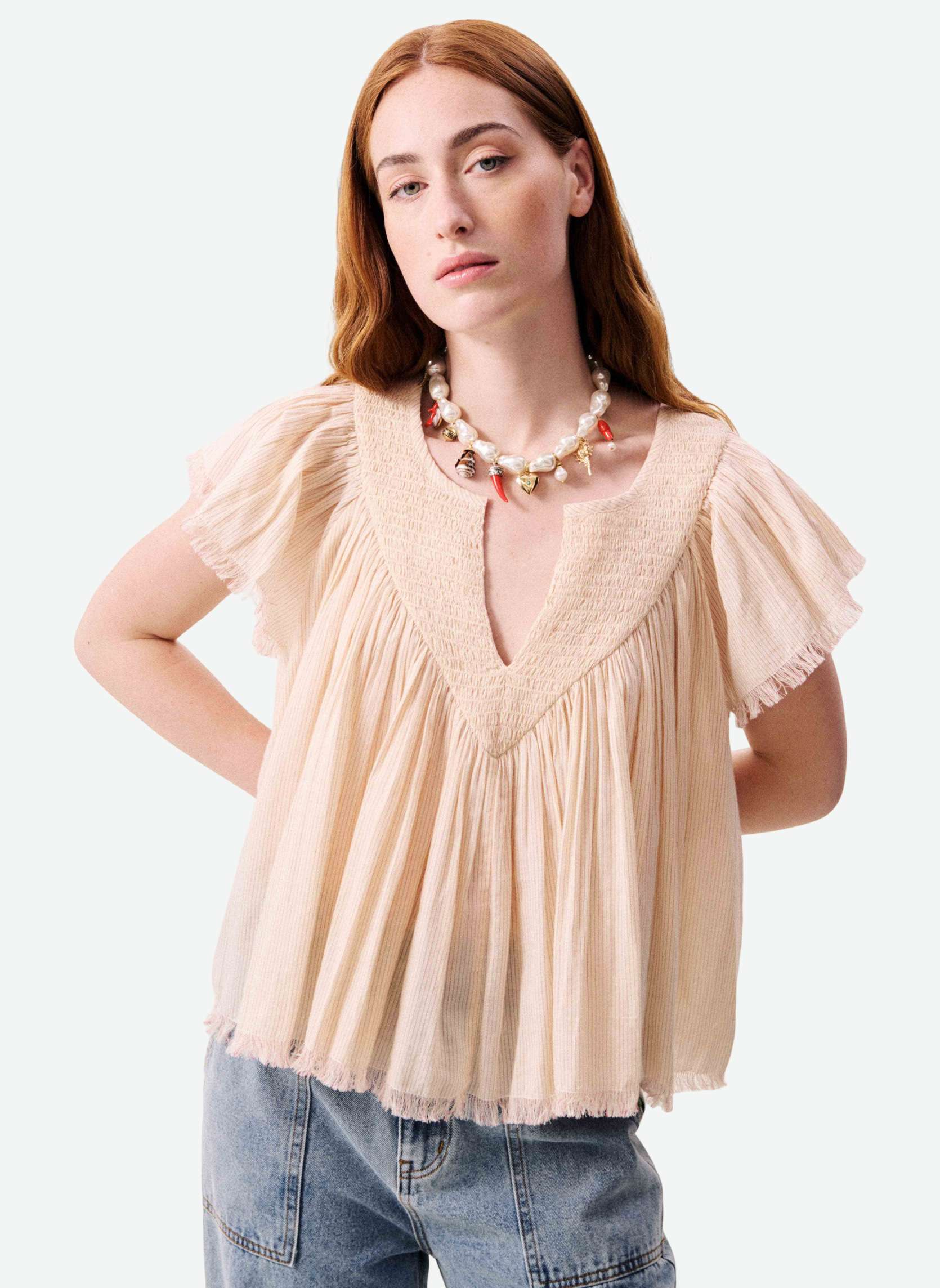 Blouses NOVAELLE femme beige FRNCH Blouses NOVAELLE femme beige Beige