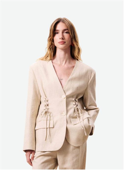 FRNCH Vestes de costume TRITONA femme beige
