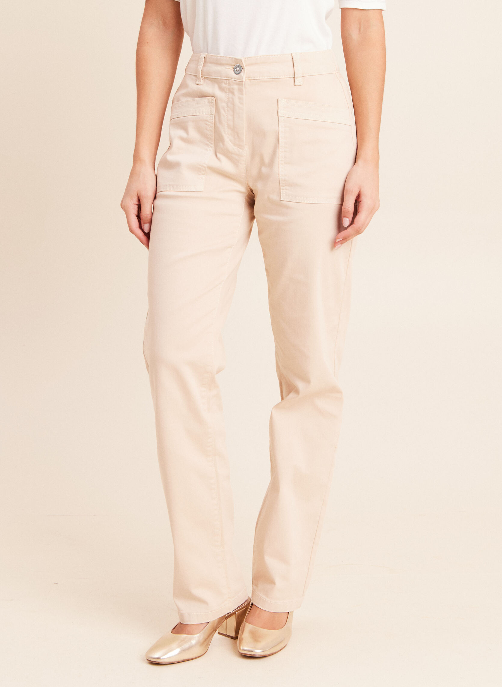 Pantalons droit PEBATLONGOF femme beige Bréal Pantalons droit PEBATLONGOF femme beige Beige