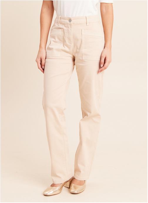 Bréal Pantalons droit PEBATLONGOF femme beige