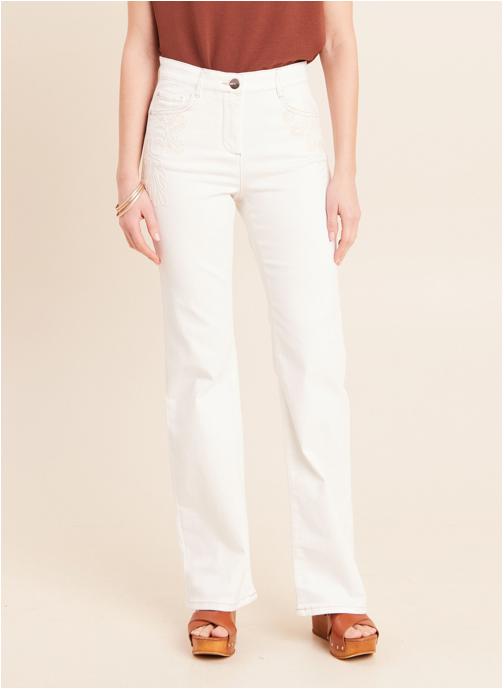 Bréal Jeans droit PESIZECUTLI femme blanc