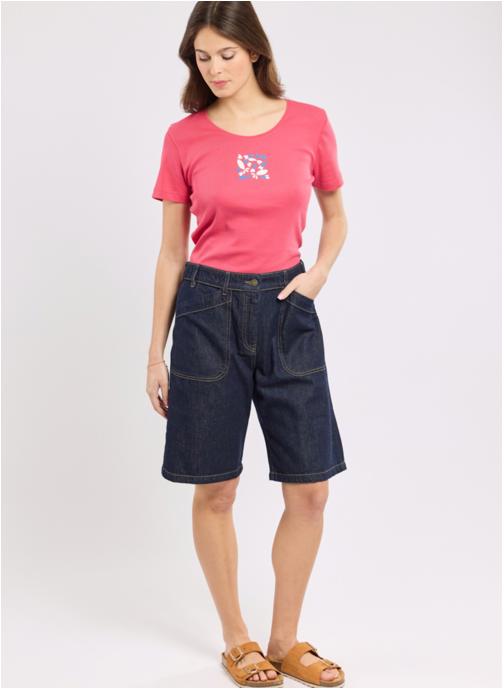 Armor Lux Bermudas Bermuda 76131 jean brut femme bleu