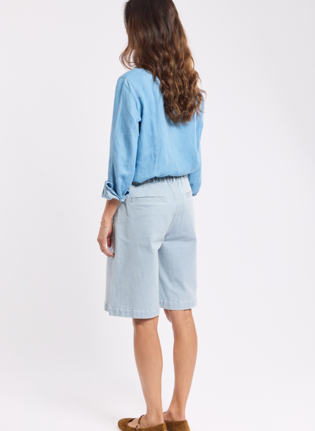 Bermudas Bermuda 75963 fines rayures denim/blanc femme bleu Armor Lux Bermudas Bermuda 75963 fines rayures denim/blanc femme bleu Bleu denim
