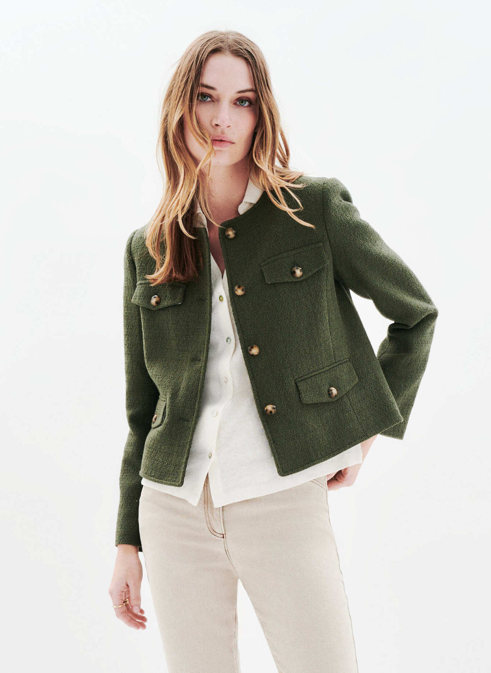 Vestes 251V-VEGETAL femme vert Caroll Vestes 251V-VEGETAL femme vert Kaki