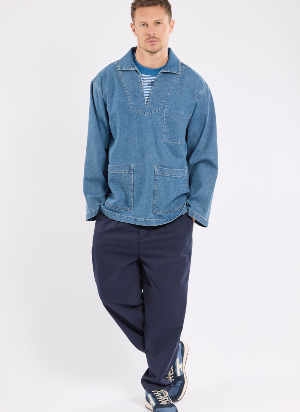 Vestes Vareuse 75872 denim moyen homme bleu Armor Lux Vestes Vareuse 75872 denim moyen homme bleu Bleu denim