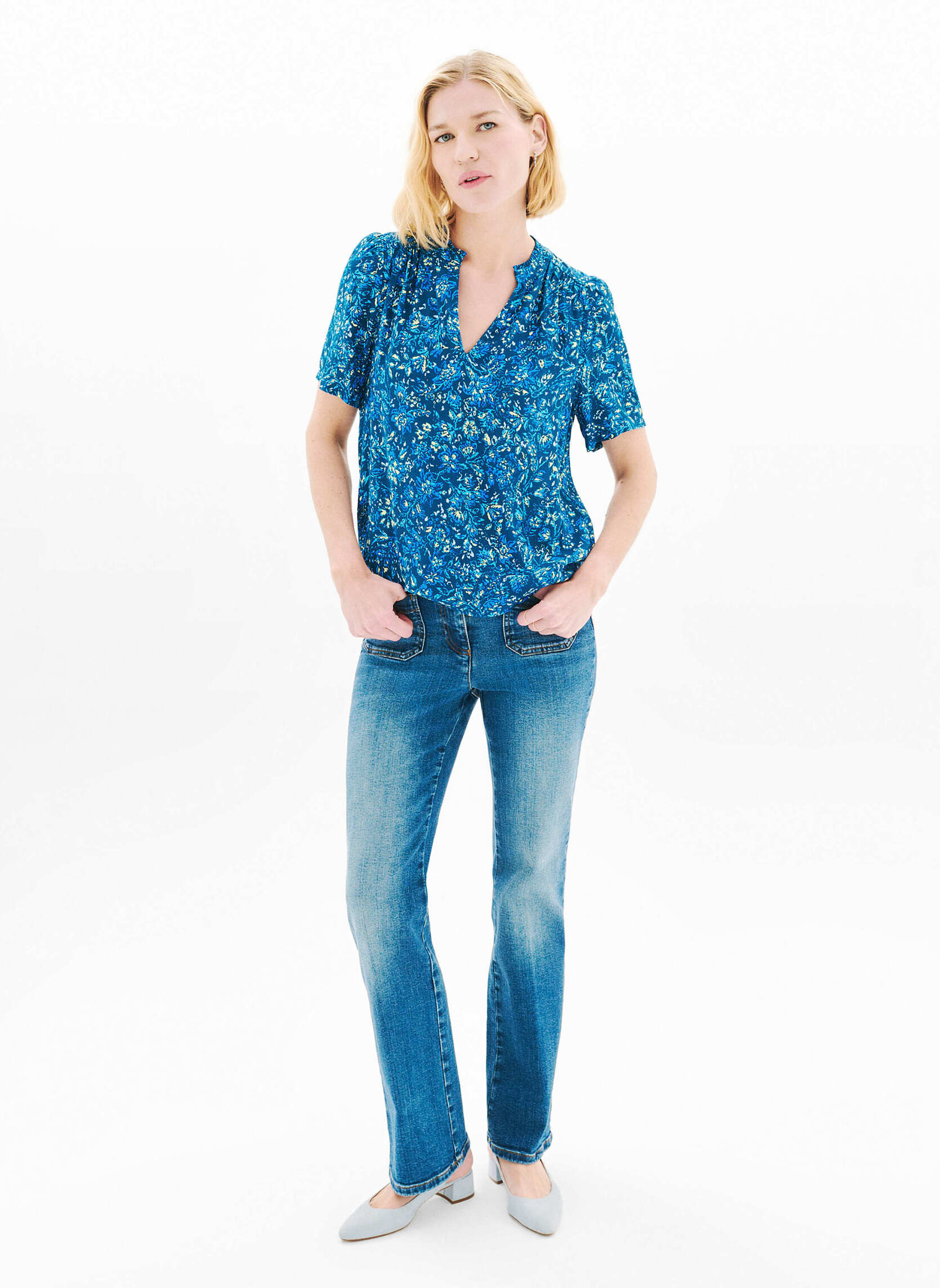 Blouses 252C-CHIMEN femme bleu Caroll Blouses 252C-CHIMEN femme bleu Bleu marine