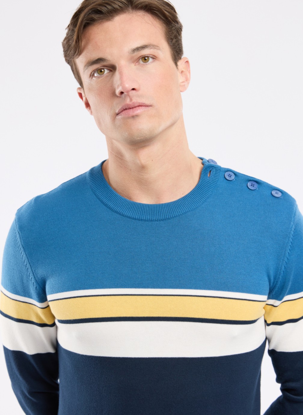 Pulls Pull 74826 marine deep/dark blue/milk homme bleu Armor Lux Pulls Pull 74826 marine deep/dark blue/milk homme bleu Bleu