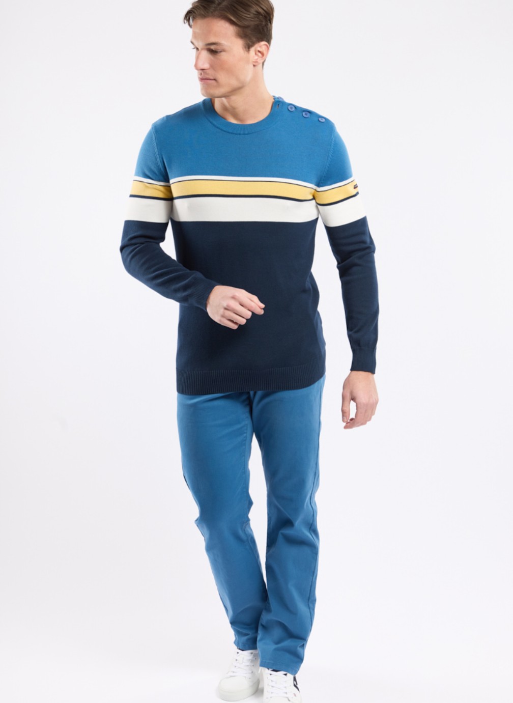 Pulls Pull 74826 marine deep/dark blue/milk homme bleu Armor Lux Pulls Pull 74826 marine deep/dark blue/milk homme bleu Bleu
