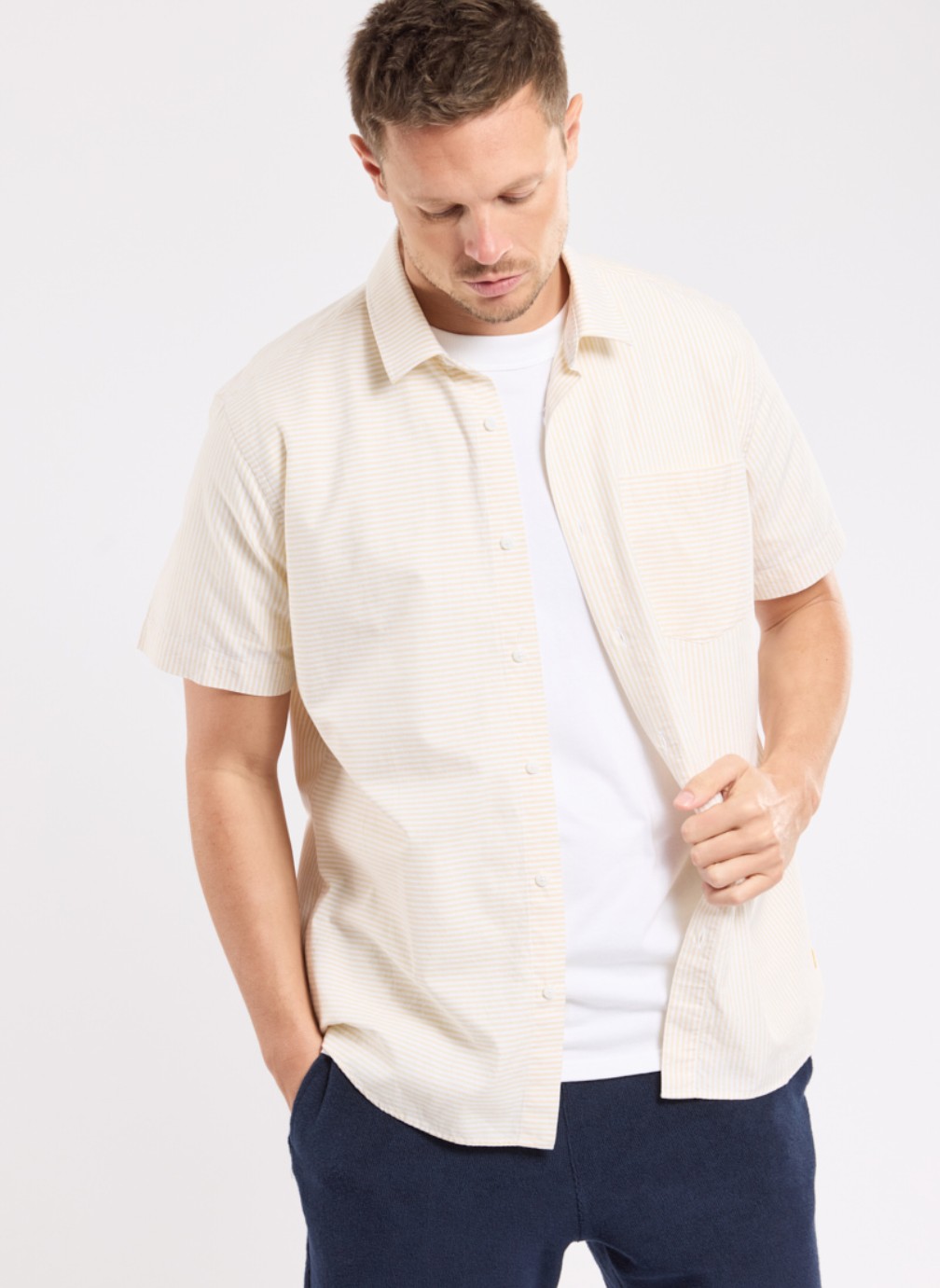 Chemises Chemise Heritage rayé yellow e23 homme jaune Armor Lux Chemises Chemise Heritage rayé yellow e23 homme jaune Jaune