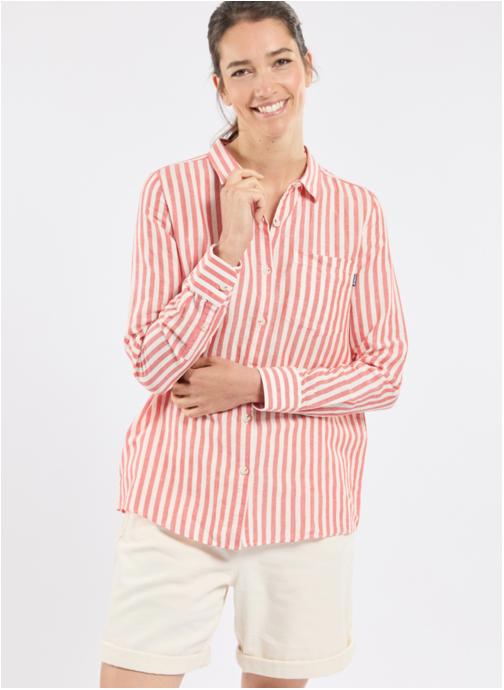 Bermudes Chemises Chemise Crewline piment raye femme rouge