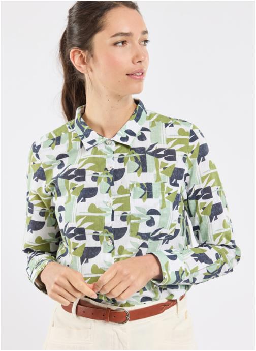 Bermudes Chemises Chemisier Crewline imprime avocat femme vert