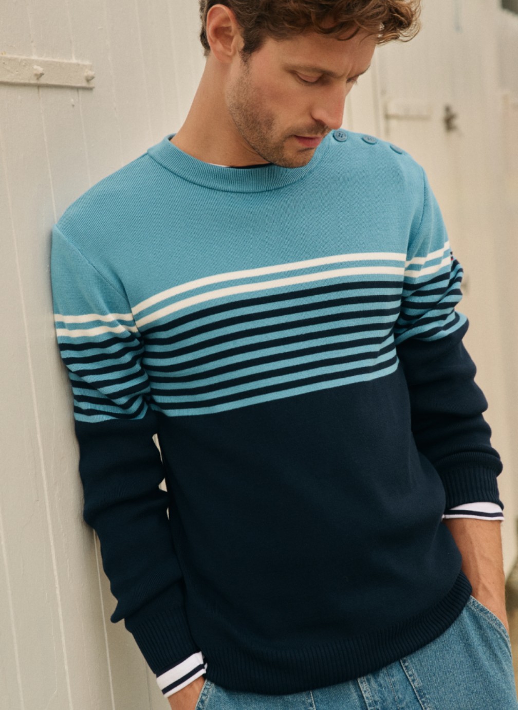 Pulls Pull 74774 marine deep/yellow e24/mil homme bleu Armor Lux Pulls Pull 74774 marine deep/yellow e24/mil homme bleu Bleu