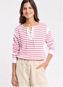 Tee-shirts Marinière 76109 blanc/primerose femme rose Armor Lux Tee-shirts Marinière 76109 blanc/primerose femme rose Rose