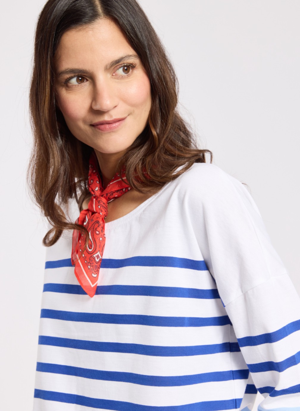 Tee-shirts Marinière 74905 blc/mazarine/placdblue/car femme bleu Armor Lux Tee-shirts Marinière 74905 blc/mazarine/placdblue/car femme bleu Bleu roi