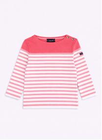 Tee-shirts Marinière Kids blanc/ dahlia/ rouge red fille rose Armor Lux Tee-shirts Marinière Kids blanc/ dahlia/ rouge red fille rose Rose