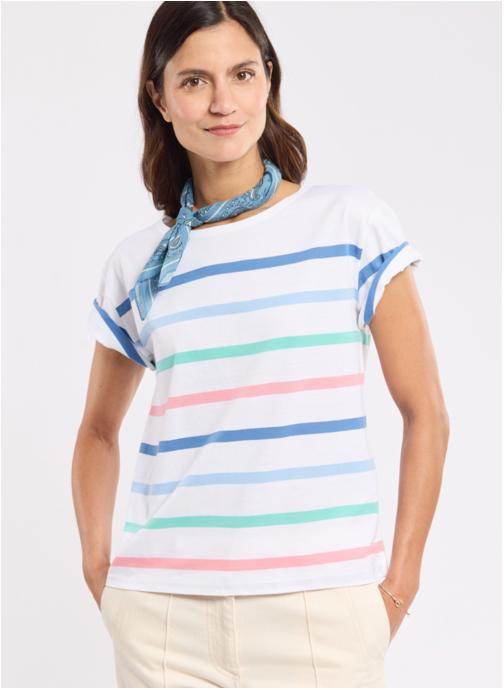 Armor Lux Tee-shirts T-shirt 76126 rayures multicol granit femme multicolore