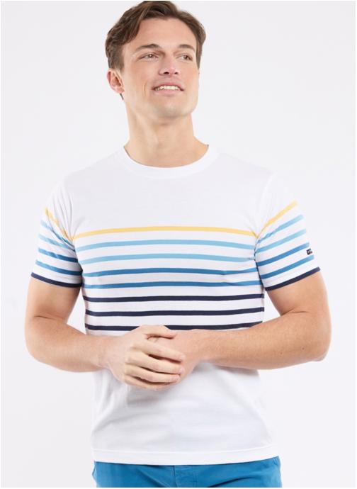Armor Lux Tee-shirts T-shirt 75895 blanc/multicol e26 homme multicolore