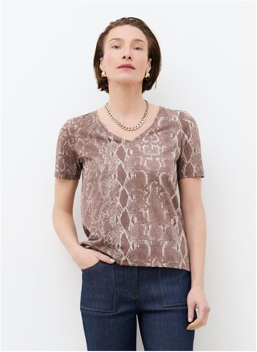 Caroll Tee-shirts 261T-THUGA-SNAKE femme marron