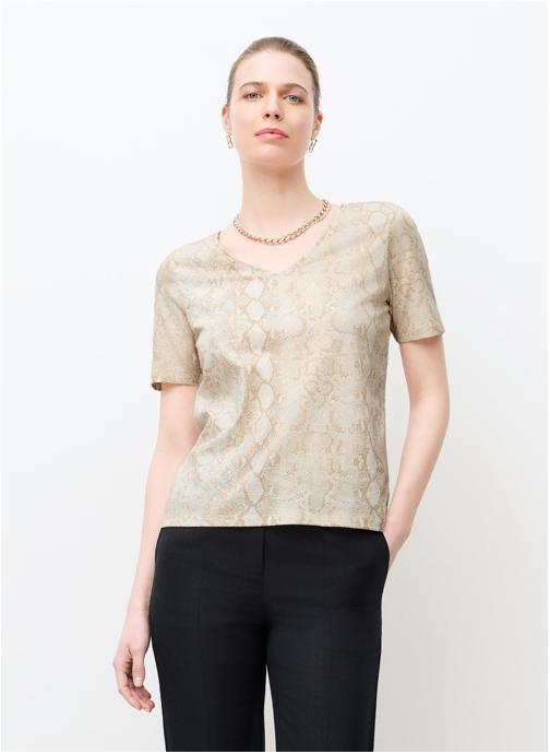 Caroll Tee-shirts 261T-THUGA-SNAKE femme beige