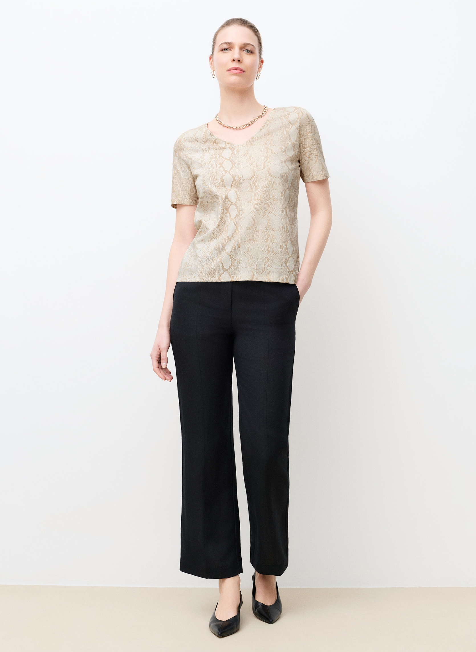 Tee-shirts 261T-THUGA-SNAKE femme beige Caroll Tee-shirts 261T-THUGA-SNAKE femme beige Beige