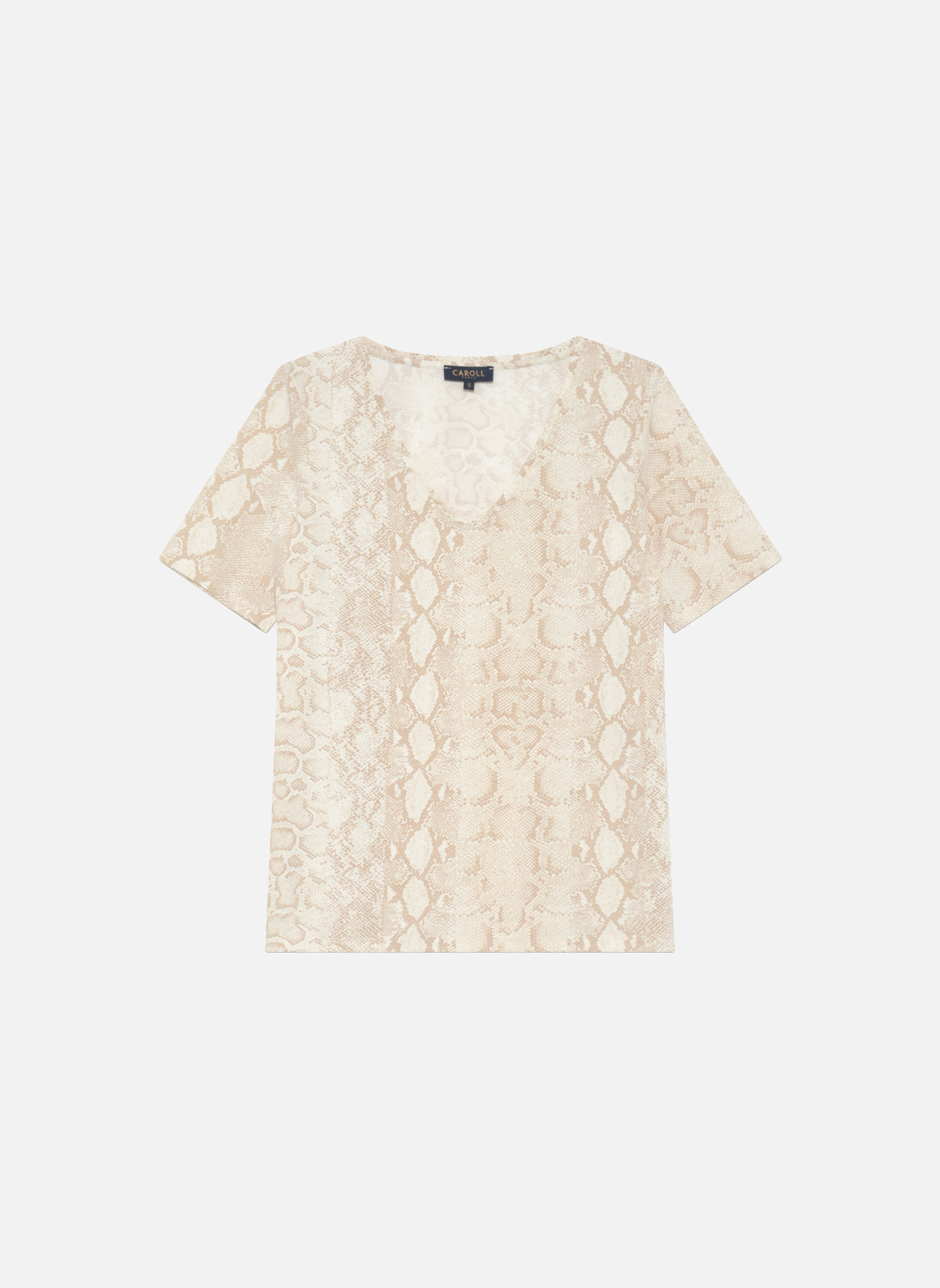 Tee-shirts 261T-THUGA-SNAKE femme beige Caroll Tee-shirts 261T-THUGA-SNAKE femme beige Beige