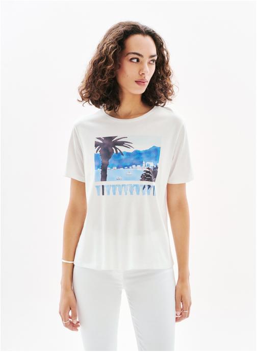 Caroll Tee-shirts 252T-TIM-PALME femme blanc
