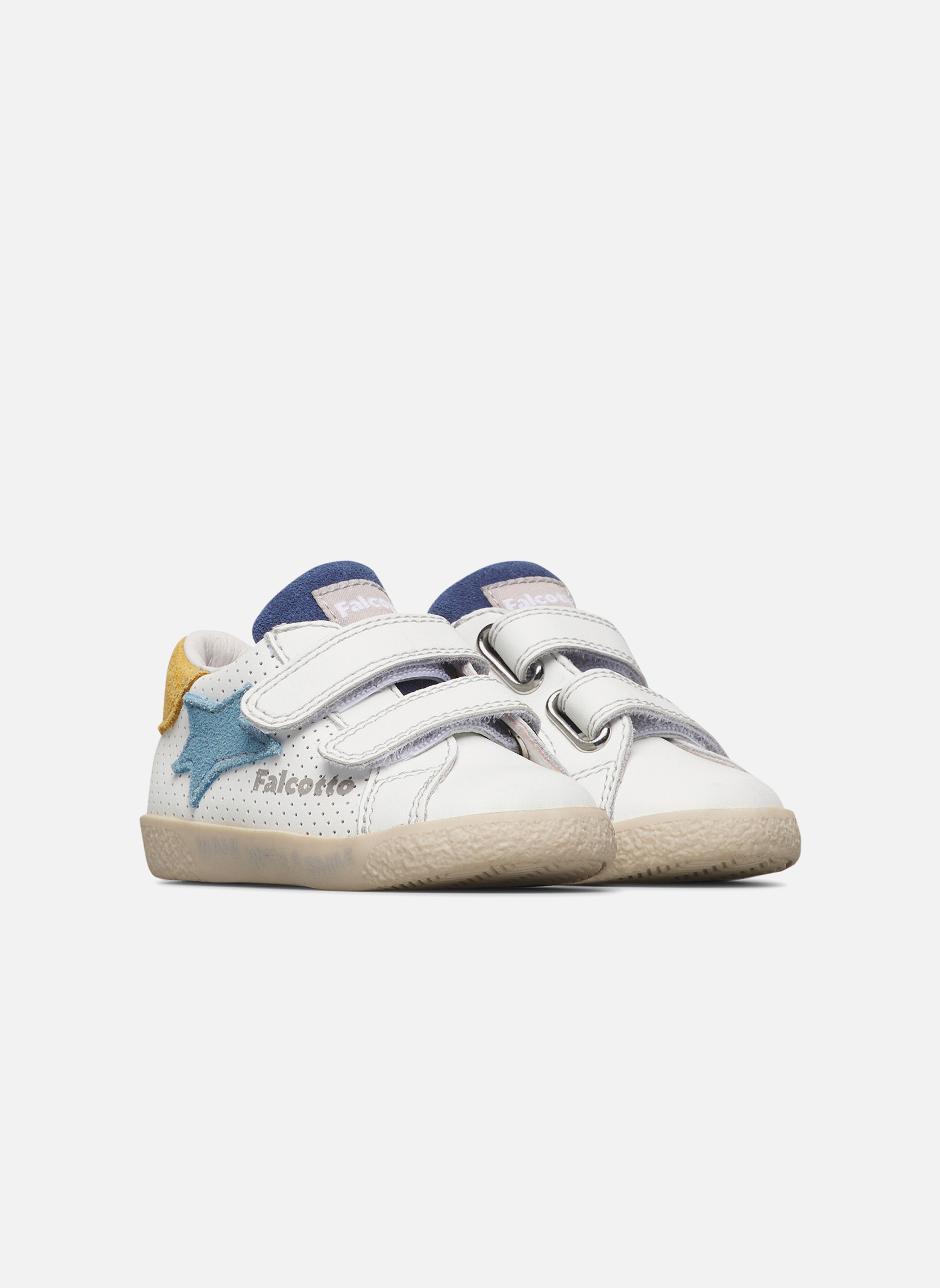 Baskets basses Sneakers ALNOITE 2 VL. Blanc-Bleu clair- garçon blanc Falcotto Baskets basses Sneakers ALNOITE 2 VL. Blanc-Bleu clair- garçon blanc Blanc