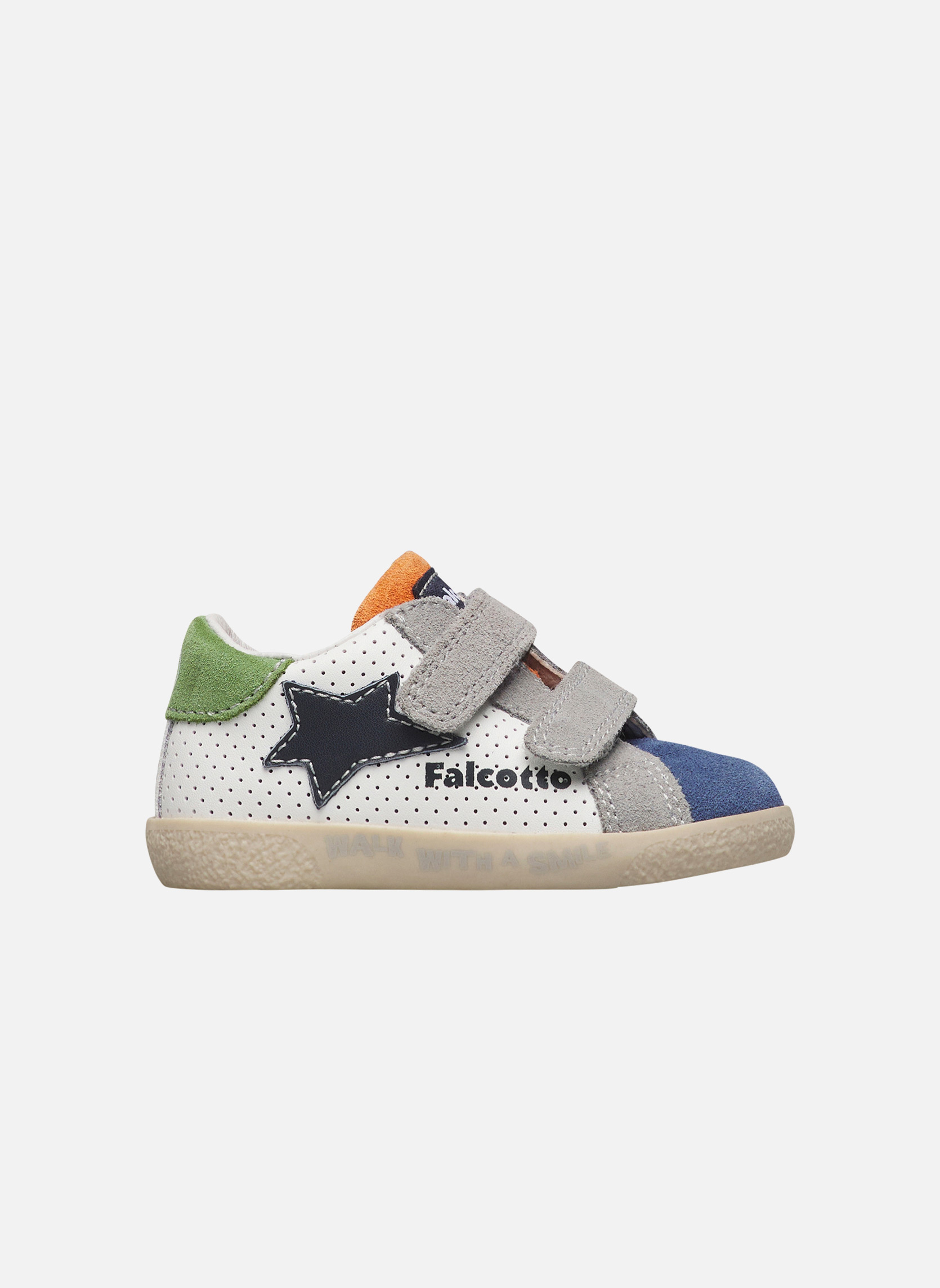 Baskets basses Sneakers ALNOITE 2 VL. Gris-Bleu- garçon blanc Falcotto Baskets basses Sneakers ALNOITE 2 VL. Gris-Bleu- garçon blanc Blanc & bleu