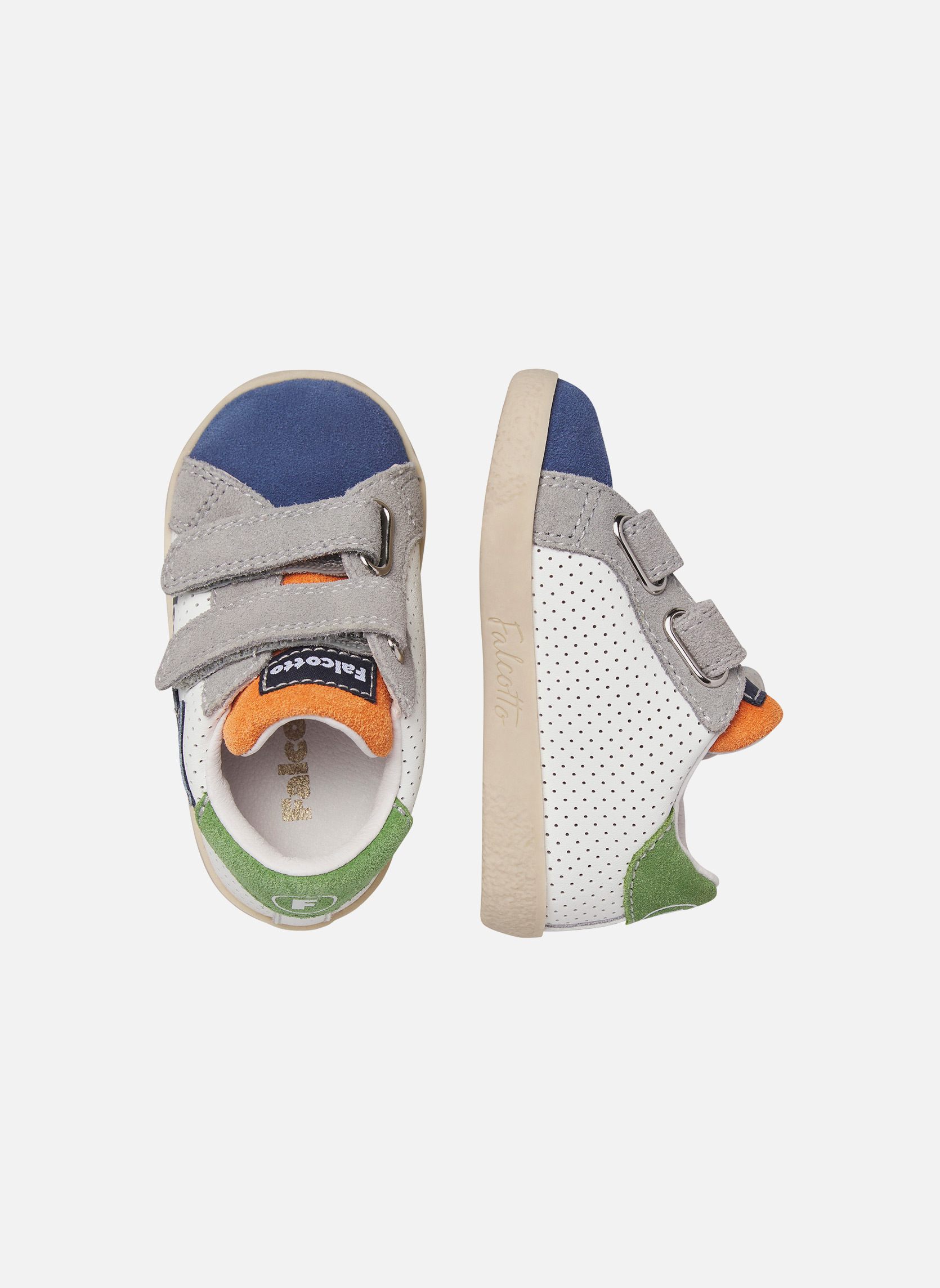 Baskets basses Sneakers ALNOITE 2 VL. Gris-Bleu- garçon blanc Falcotto Baskets basses Sneakers ALNOITE 2 VL. Gris-Bleu- garçon blanc Blanc & bleu