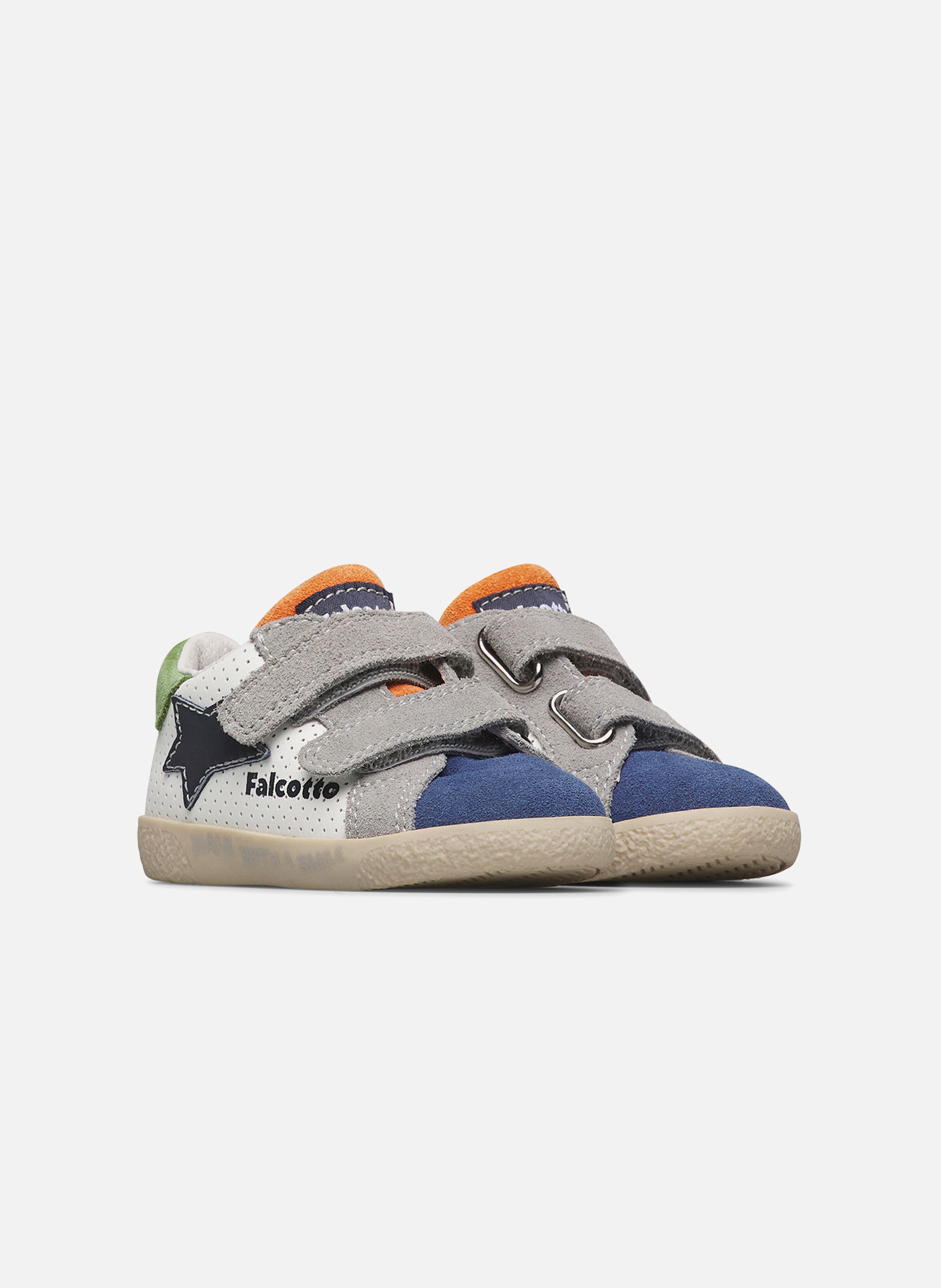 Baskets basses Sneakers ALNOITE 2 VL. Gris-Bleu- garçon blanc Falcotto Baskets basses Sneakers ALNOITE 2 VL. Gris-Bleu- garçon blanc Blanc & bleu