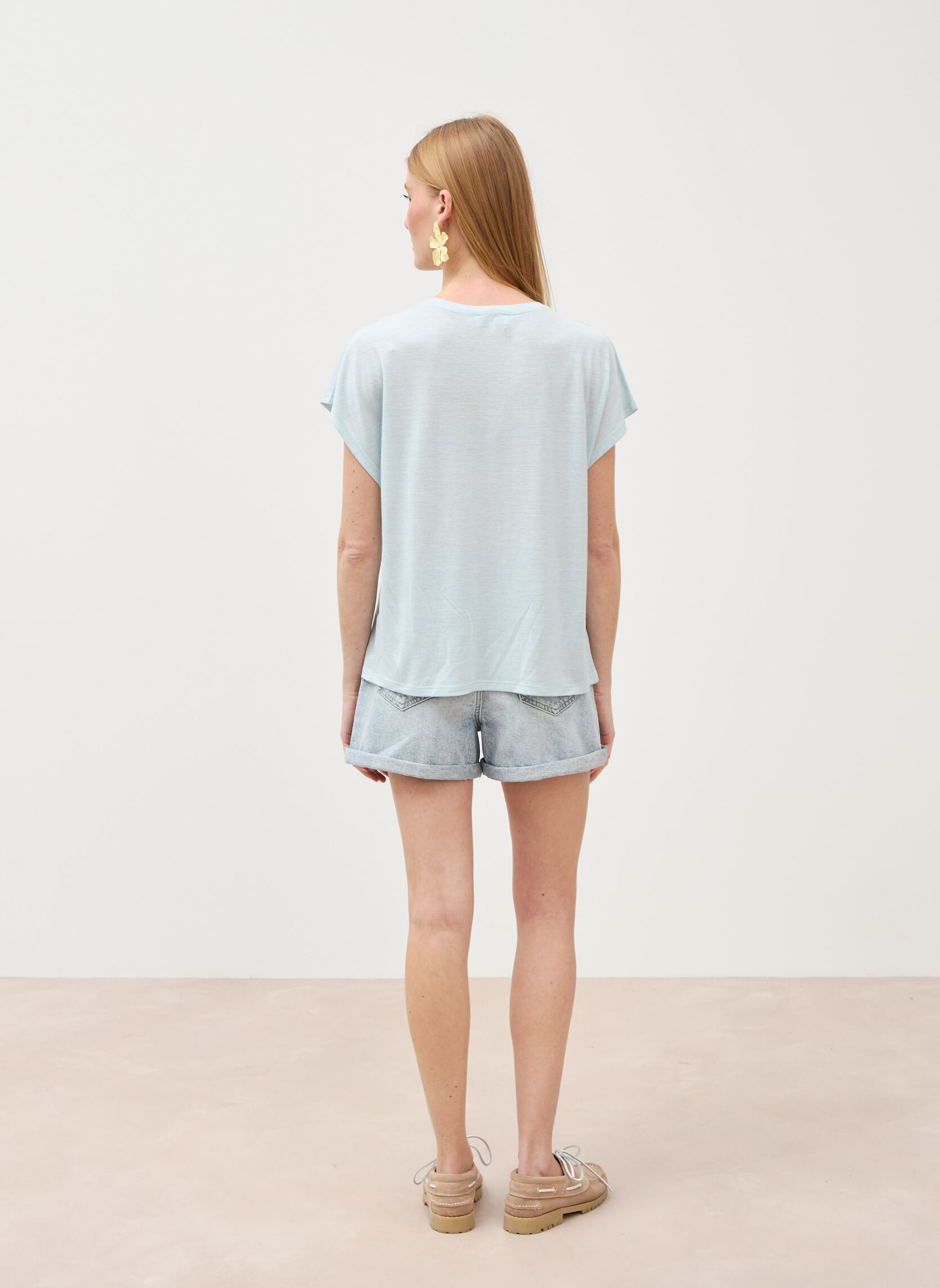 Tee-shirts SHINYCOUF femme bleu Bonobo Tee-shirts SHINYCOUF femme bleu Bleu clair