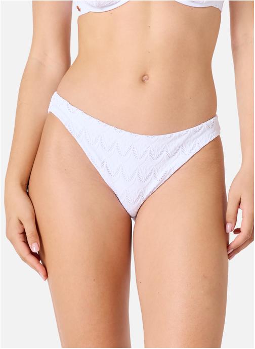 Brigitte Bardot Maillots de bain Slip de bain blanc Macramé femme blanc