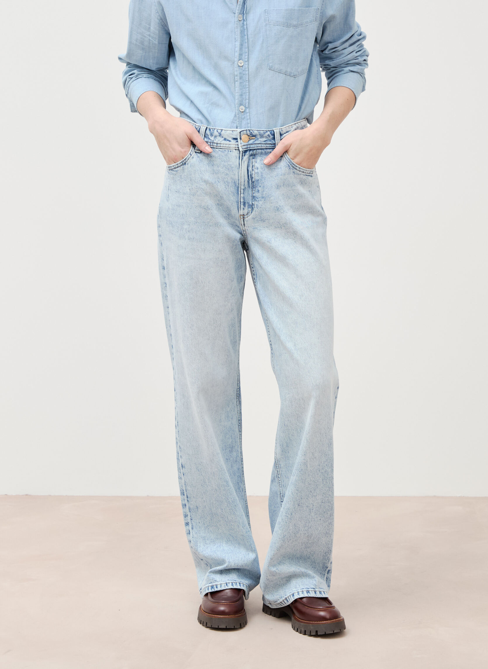Jeans droit LISBOA-RELAX femme bleu Bonobo Jeans droit LISBOA-RELAX femme bleu Bleu clair