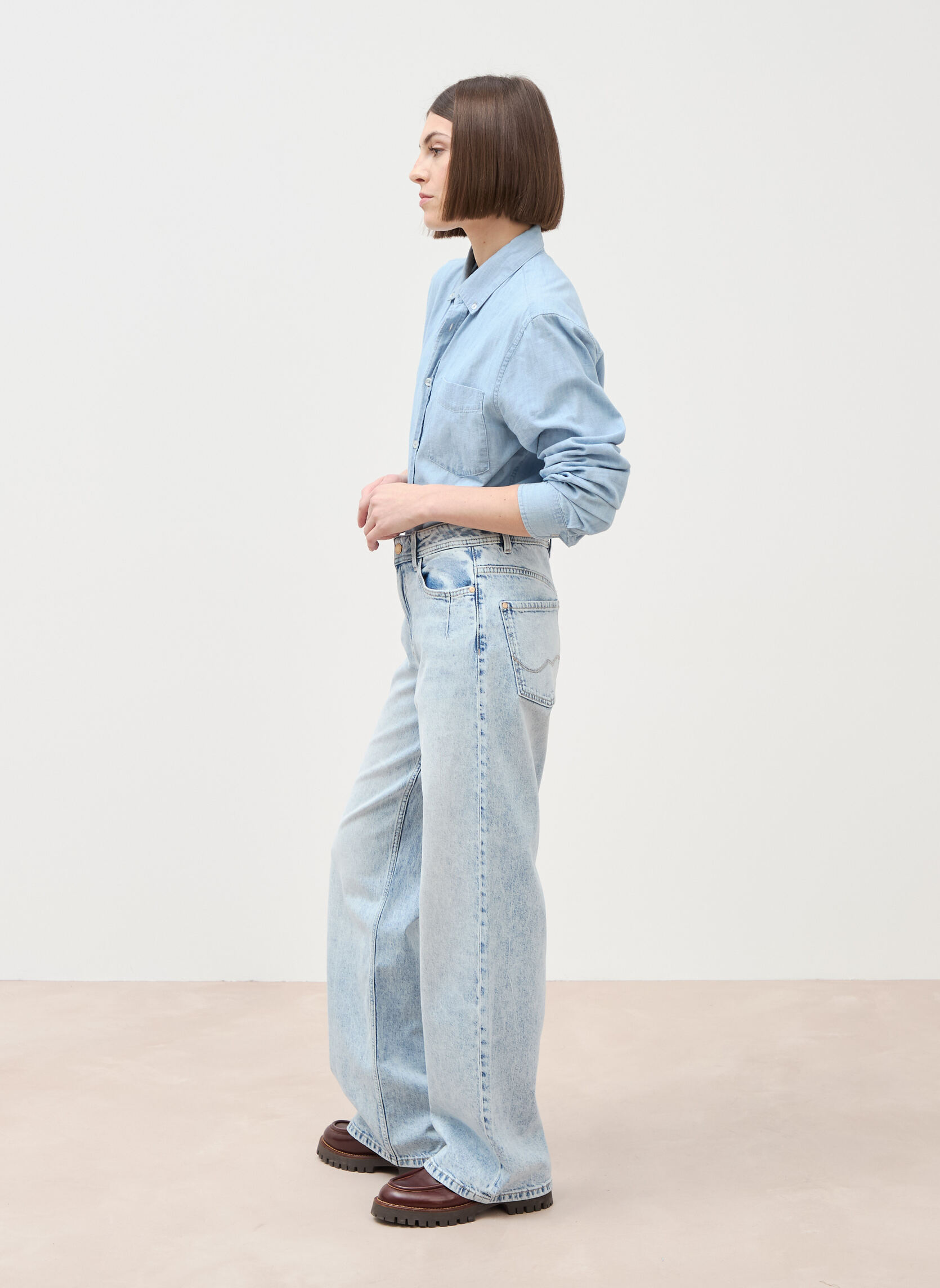 Jeans droit LISBOA-RELAX femme bleu Bonobo Jeans droit LISBOA-RELAX femme bleu Bleu clair